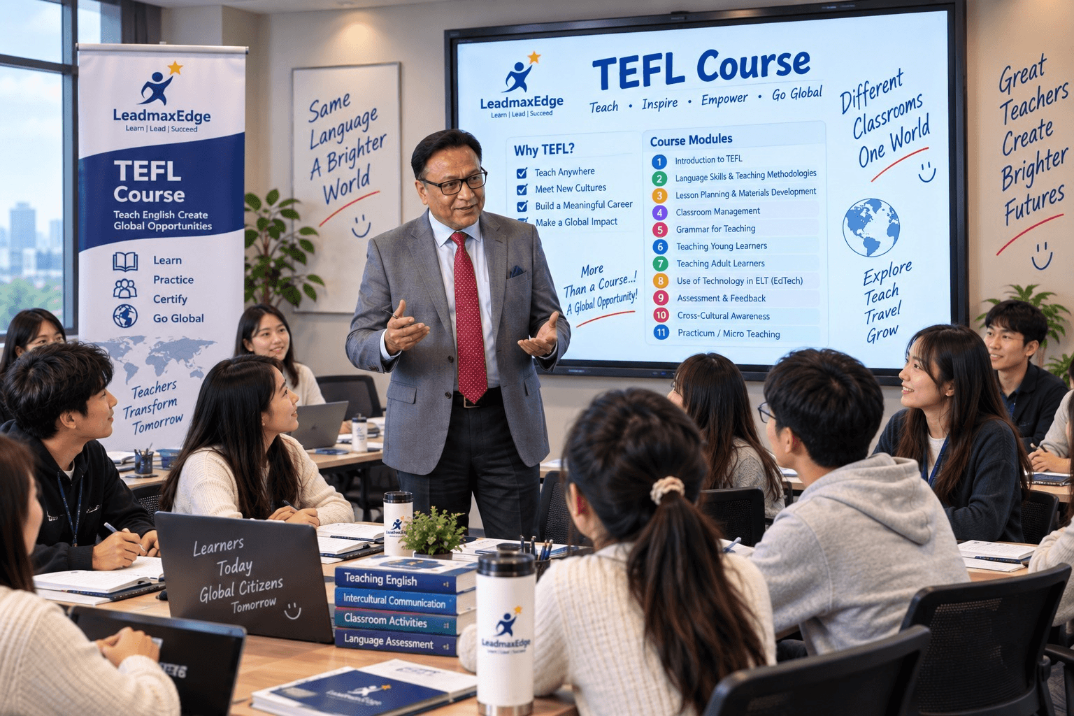 LeadmaxEdge TEFL course training session with international learners